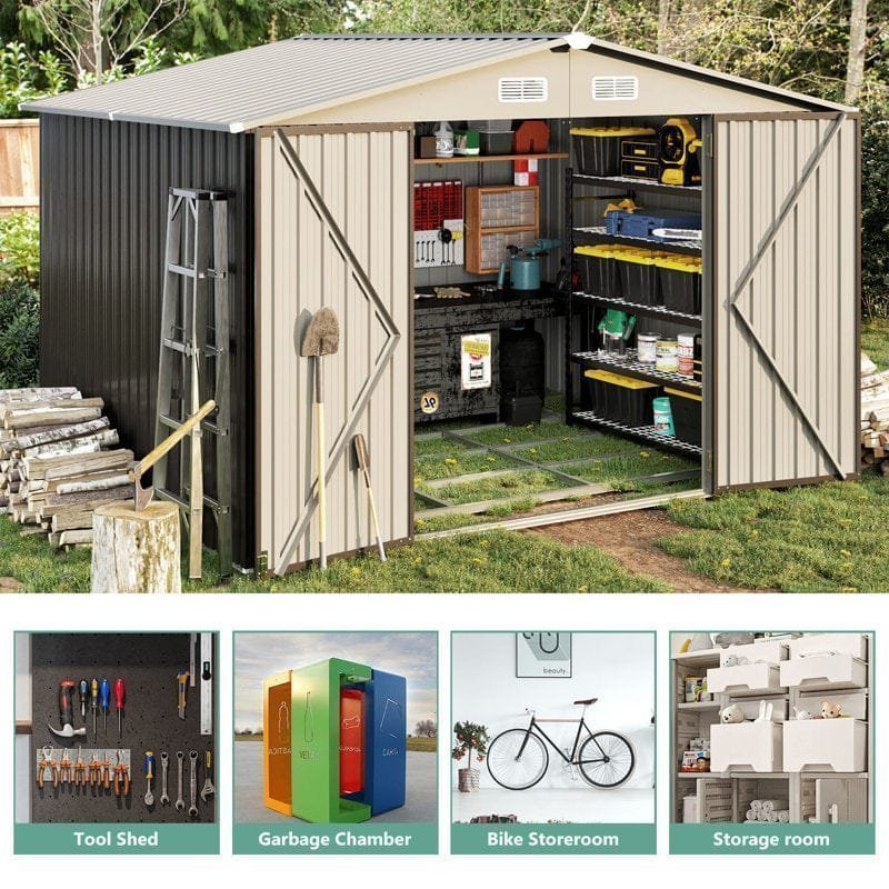 10 ft. W x 8 ft. D Storage Shed