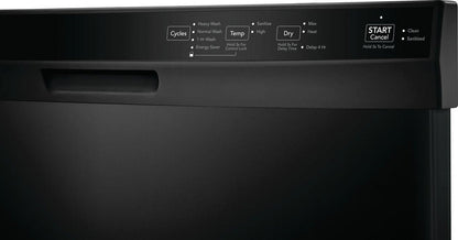 Frigidaire 24″ Built-In Dishwasher, Front Control, Black