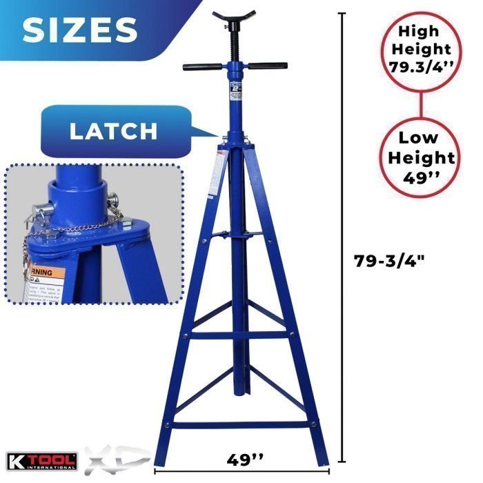 K Tool 2 Ton Under Hoist Jack Stand