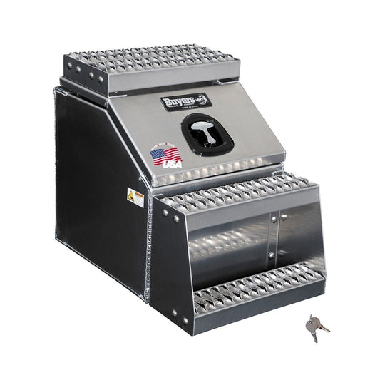 Buyers Products 28-in x 24-in x 18-in Smooth Aluminum Step Box Truck Tool Box 1705281