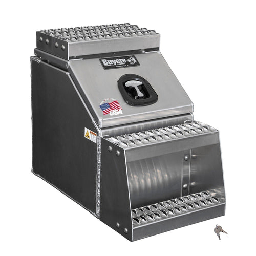 Buyers Products 28-in x 24-in x 19-in Smooth Aluminum Step Box Truck Tool Box 1705285