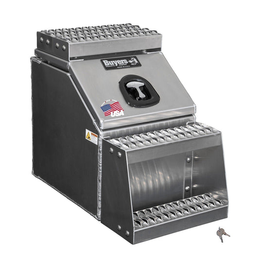 Buyers Products 28-in x 24-in x 19-in Smooth Aluminum Step Box Truck Tool Box 1705285