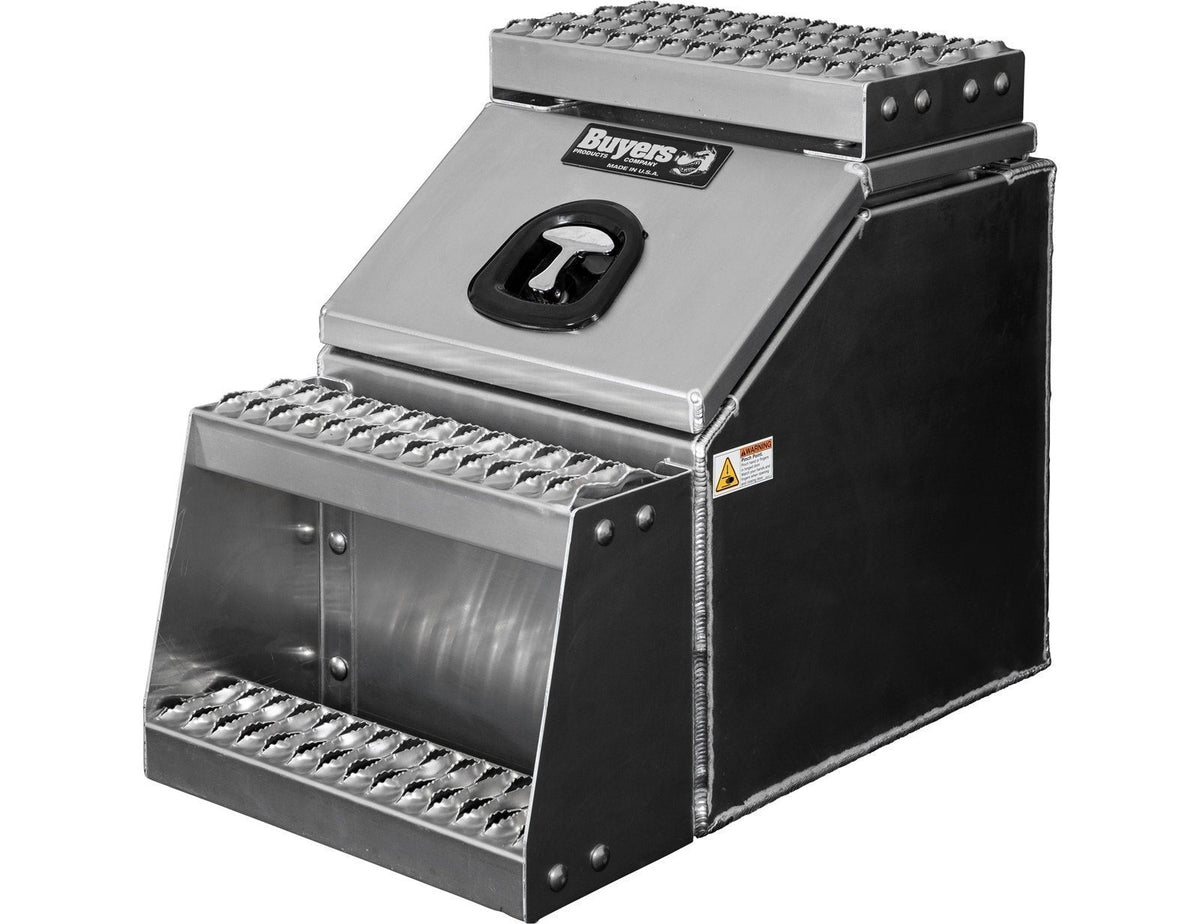 Buyers Products 28-in x 24-in x 19-in Smooth Aluminum Step Box Truck Tool Box 1705285