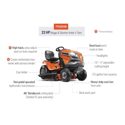 Husqvarna 46″ 22 HP Riding Mower YTH22V46
